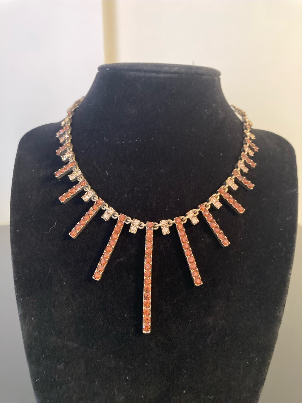 Pilgrim Pink Crystal Fringe Necklace